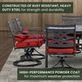 thumbnail image 5 of Hanover Montclair 11-Piece All-Weather Outdoor Patio Dining Set, 10 Swivel Rocker Chairs with Comfortable Seat and Lumbar Cushions, 84"x60" Stamped Rectangle Table, Umbrella, and Umbrella Base, 5 of 20