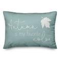 thumbnail image 2 of Creative Products Blue Autumn Leaf and Cursive 14x20 Spun Poly Pillow, 2 of 3