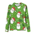 thumbnail image 3 of Babysbule Christmas Sweatshirts for Women Fashion Women's Christmas Printed Casual Loose Round Neck Long Sleeve T-shirt Tops Blouse, 3 of 4