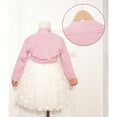 thumbnail image 4 of Coerni Girls' Open Front Crop Dance Shawl Long Sleeve Jacket Comfy Cardigan 3/4 Sleeve Bolero Shrug Ballet Training Coat Tops, 4 of 6