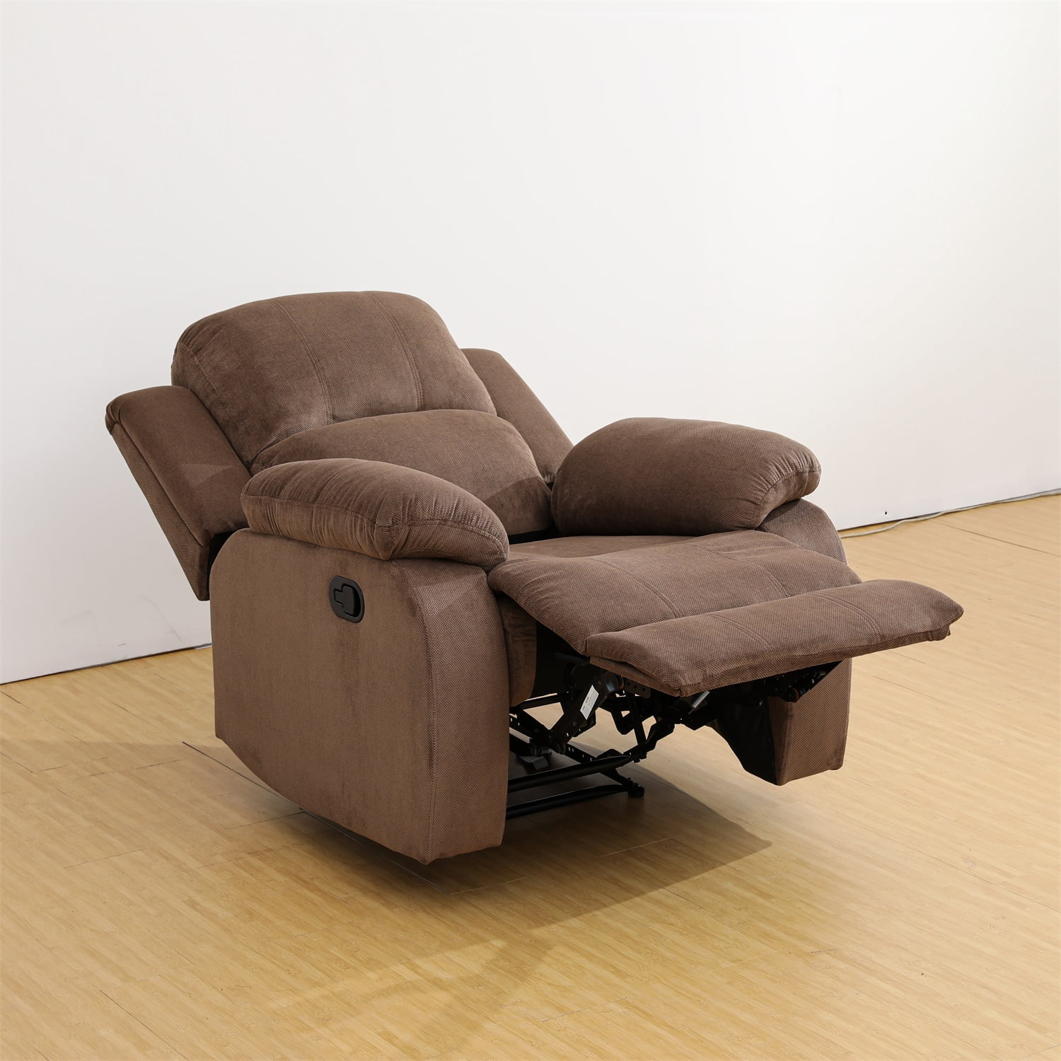 Hommoo Corduroy Recliner Chair, Living Room Chair Recliner Single Sofa with Overstuffed Arm and Back, Theater Lounge Seat for Home, Brown