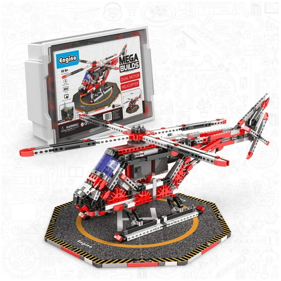 Engino Mega Builds- Dual Motor Helicopter Engineering Toys for Kids Ages 9  (1 Model to Build)