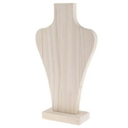 Natural Wood Multiple Necklace Bust Display Stand, Unfinished Wooden - Holds up to Necklaces - M-26.5cm