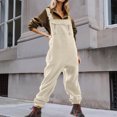thumbnail image 4 of Gibobby Mono Corto Informal Monos para mujer, baberos y tirantes ajustables con pantalones cálidos de esquí de invierno(Blanco， XXL), 4 of 5