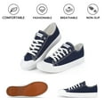 thumbnail image 2 of JENN ARDOR Women’s Canvas Low Top Sneaker Lace-up Classic Casual Shoes Platform Fashion Flats for Walking Running Hiking, Dark Blue, Size 7, 2 of 8