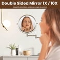 thumbnail image 3 of 8 in. W x 8 in. H Round 1X/10X Magnifying Mirror Wall-Mount Bathroom Makeup Mirror 360° rotation in Brushed Nickel, 3 of 7