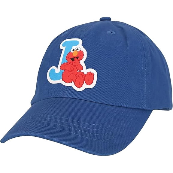 Sesame Street Elmo & Abby Kids Toddler Cap with Initial, Toddler Boys Hat, Youth Girl Baseball Cap, Cute Toddler Baseball Cap