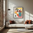 thumbnail image 2 of Celebrated - India Digital Art Modern Art Abstract Geometric Floral Botanical Minimalist Black Framed Wall Art Print 11 x 14 inches, 2 of 4