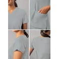 thumbnail image 4 of Adar Addition Scrubs For Women - Modern V-Neck Scrub Top - A6008 - Silver Gray - XL, 4 of 7