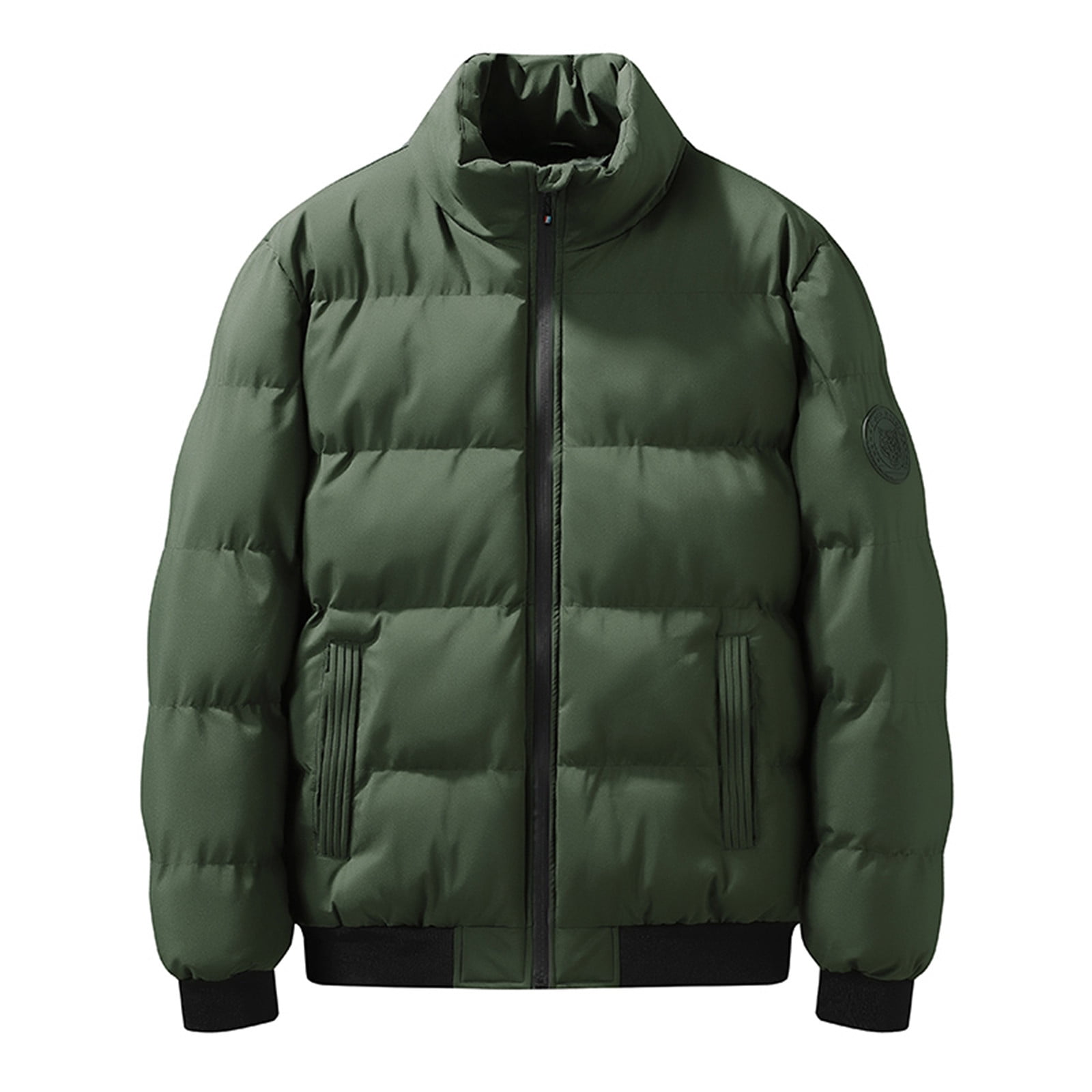 Green Jacket Hoodless Puffer Jacket Mens Swiss Tech Men's And Big
