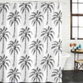 thumbnail image 2 of Black Palm Tree Bathroom Shower Curtains with 12 Hooks Waterproof Shower Curtain for Stalls and Bathtubs Tropical Summer Botanical Forest Modern Decorative Bathroom Privacy Curtain 72x96 Inches, 2 of 9