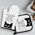 thumbnail image 4 of diraou Cat Oven Mitts and Pot Holders Sets, Cat Kitchen Accessories, Cat Owner Gifts Kitchen Decor Accessories, Black Cat Gifts Heat Resistant Oven Gloves Hot Pads for Kitchen Cooking Baking Grilling, 4 of 6