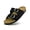 Black, variant on Men Women Adjustable Double Buckle Strap Sandals Suede with Cork Footbed Comfortable Flat Summer Beach Non-Slip Slides Holiday Casual Walking Brown