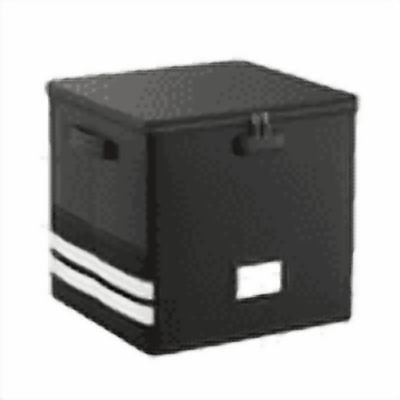 Record Storage Box with Lock,Fireproof＆Water,with Mesh Pocket and Reflective Strips,Hold upto100 Vinyl Records,Collapsible Storage Crate with Lid for Valuable Album Collection,CD,Magazine,ComicBook