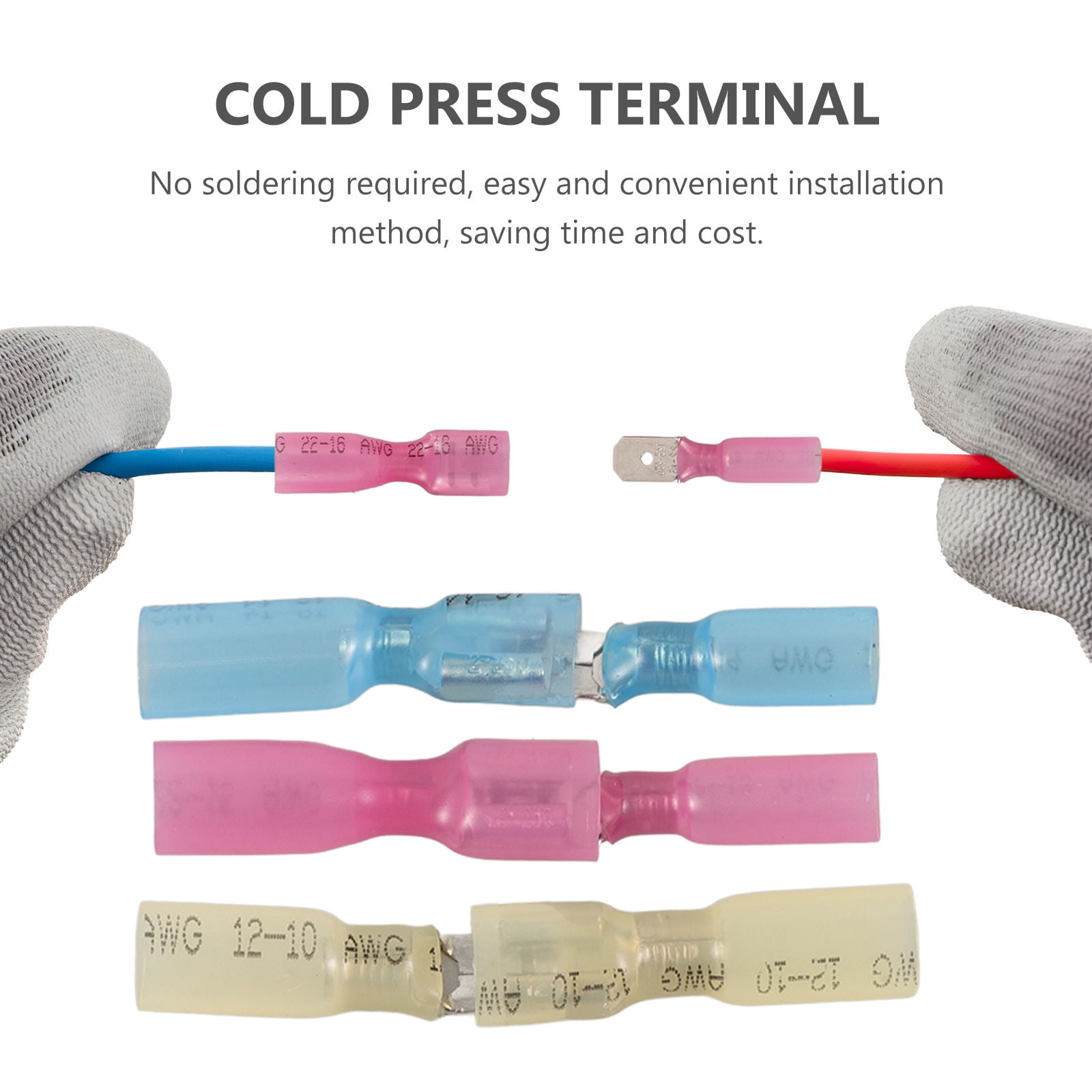 Raindrops  100 Pcs Waterproof Heat Shrink Terminal Wire Connectors Female