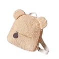 thumbnail image 1 of Mochila Qarigey de felpa con costuras cosidas a mano y cierre de cremallera caqui, 1 of 6