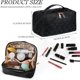 thumbnail image 2 of Large Capacity Travel Cosmetic Bag, Leather Waterproof Women Travel Makeup Bag Organizer, with Handle and Divider Flat Lay Checkered Cosmetic Bag, 2 of 5