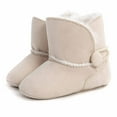thumbnail image 3 of Cozy Baby Sneakers Winter Boots Insulated High Top Anti- Warm Shoes for Toddlers Comfortable Walking Shoes,Color:Beige,Size:12-18 Months, 3 of 8