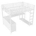 thumbnail image 6 of Harper & Bright Designs Full Size Metal Loft Bed with L-shaped Desk and Wardrobe, Loft Bed with Storage Shelves and Cubes, White, 6 of 12