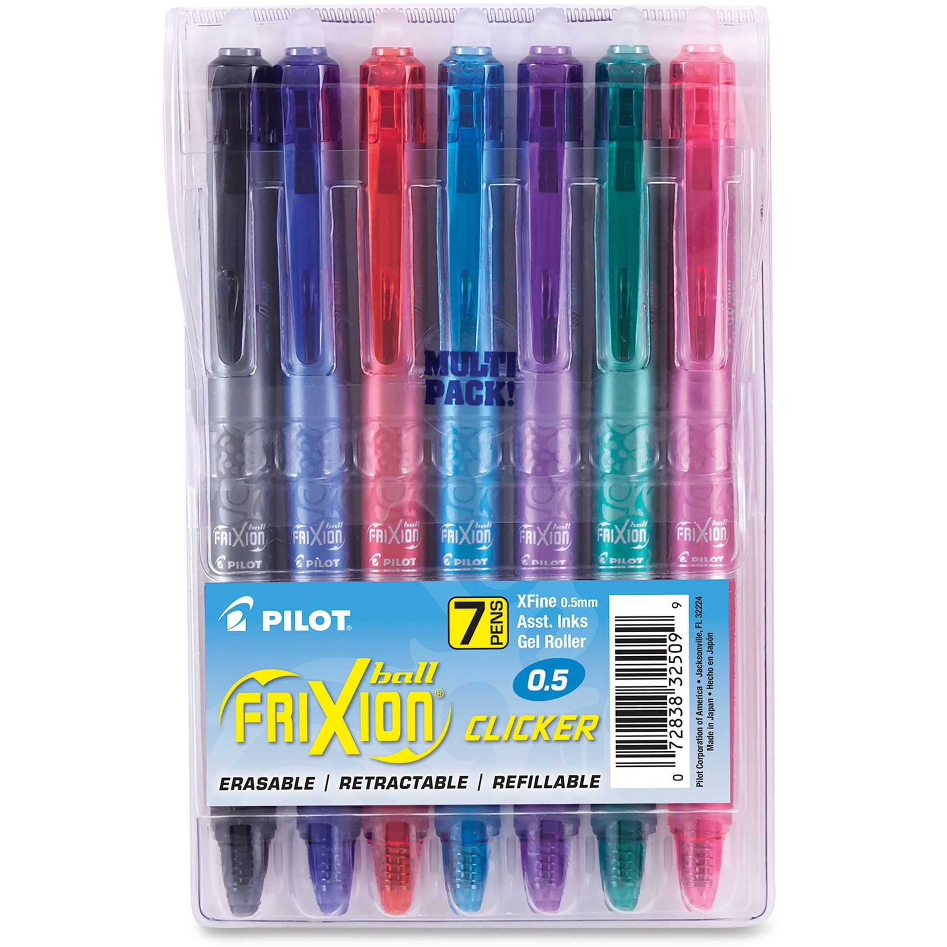 Oranje huiselijk Vermelding Pilot, PIL32509, FriXion 0.5 mm Clicker Erasable Gel Pens, 7 Per Pack -  Walmart.com