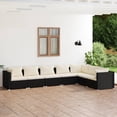 thumbnail image 1 of vidaXL 7 Piece Garden Lounge Set with Cushions Poly Rattan Black, 1 of 4