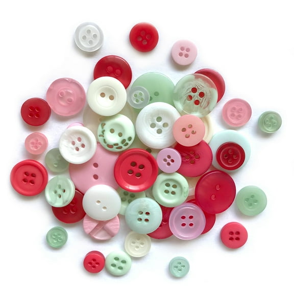 BUTTONS GALORE BIG BAG OF COLORFUL CRAFT & SEWING BUTTONS 4.5 OZ (APPROX 150 PCS) CONTEMPORARY CHRISTMAS ASST