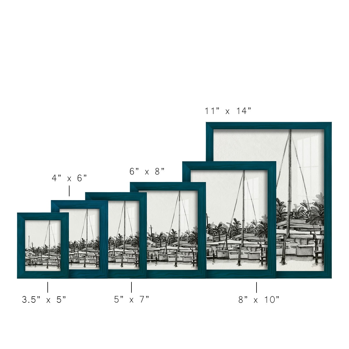 Neutral Tropics III - Framed Print w/glass - Ocean Blue