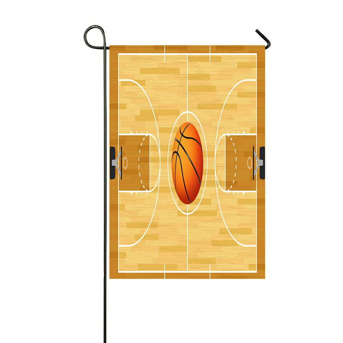 Eczjnt Basketball Court Basketball In The Center Court Outdoor Flag Home Party Garden Decor 12x18 Inch Walmart Com Walmart Com