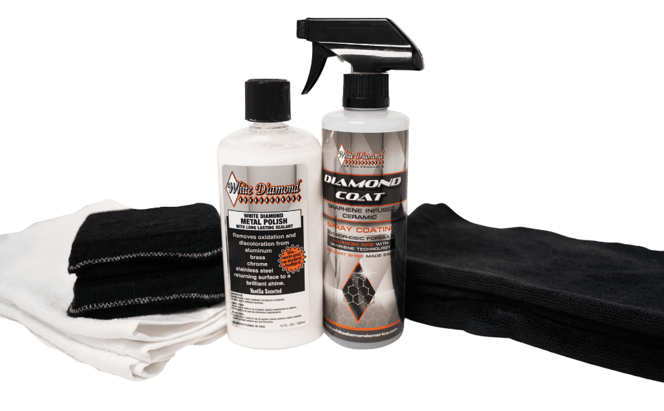 White Diamond Mirror Finish Polishing Pack Long Lasting Metal Polish & Sealant, Diamond Coat