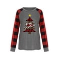 thumbnail image 3 of xiaxaixu T-shirt Imprimé de Noël pour Femmes Pull à Manches Longues en Patchwork, 3 of 10
