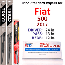 2017 Fiat 500 Wiper Blades (Set of 3) w/Rear Wiper