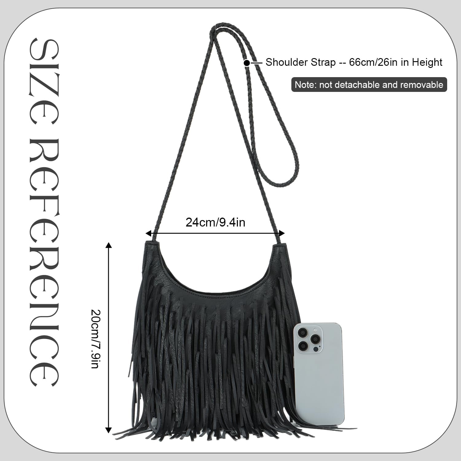 Leather Fringe Bag for Women Boho Crossbody Purse Suede Western Fringe Purse Vintage Hobo Handbags