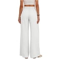 thumbnail image 7 of Lzobxe Pants for Women Wide Leg Linen Summer Casual Palazzo Flowy with Pocket Drawstring Loose Lightweight,Sizes S-4XL, 7 of 7