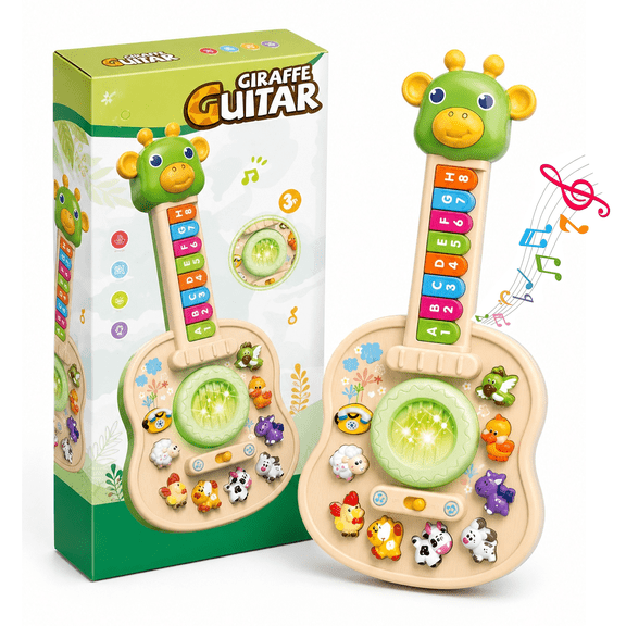 Lolotree Toy Keyboard, Educational Musical Learning Toy, 8 Keys, Animals Theme, for 1-3 Year Olds, Multicolor, 1 Count, 15 In