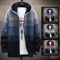 thumbnail image 1 of Cárdigan informal de otoño e invierno para hombre, suéter con cremallera, chaqueta gruesa de terciopelo, chaqueta de punto con capucha para hombre, moda, 1 of 5