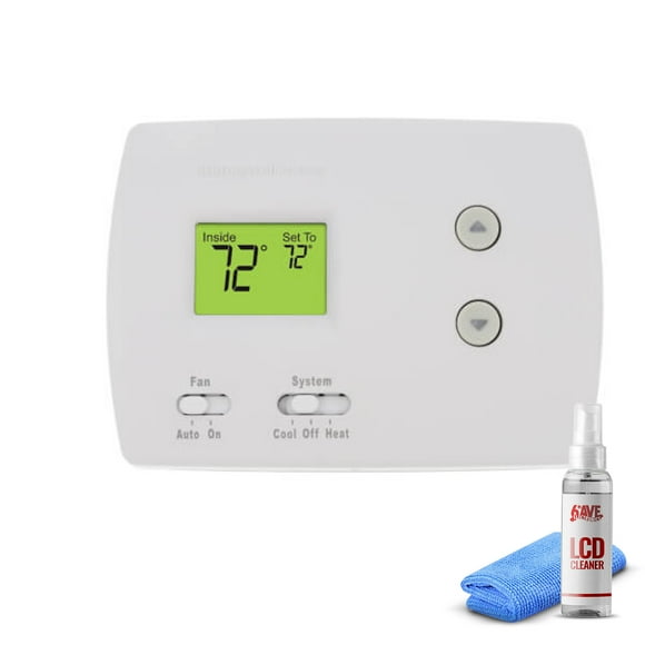 Honeywell TH3110D1008 Pro Non-Programmable Digital Thermostat White + LCD Cleaner