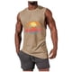 thumbnail image 2 of Camiseta sin mangas de cuello redondo para hombre, informal, a la moda, con estampado, deportiva, de poliéster, 2 of 5