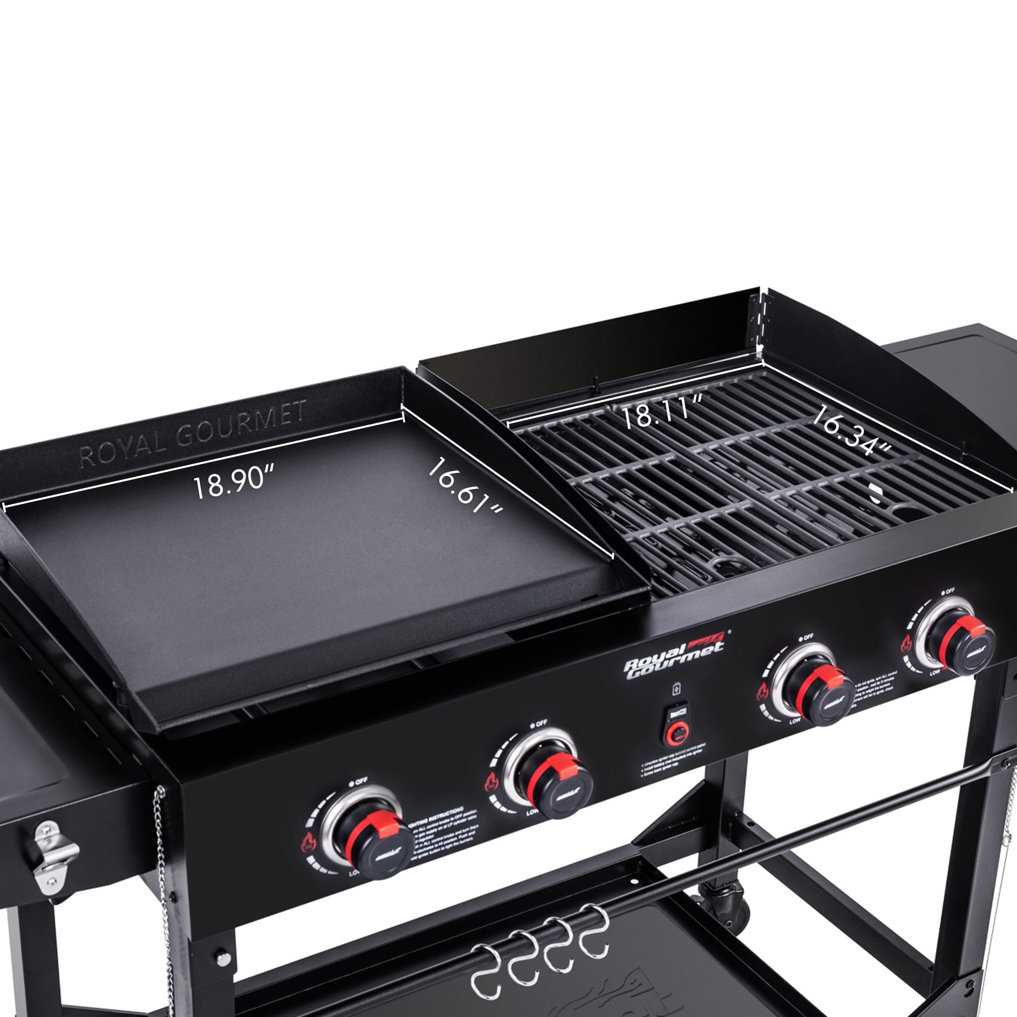 Royal Gourmet 4-Burner Portable Flat Top Gas Grill and Griddle Combo Grill  with Folding Legs, Black & Silver - On Sale - Bed Bath & Beyond - 37031948