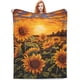 thumbnail image 1 of Manta de girasol para niñas y mujeres, regalo floral, atardecer, franela para el hogar, sofá cama, sofá, suave, difusa, ligera, decoración para todas las estaciones, 80 x 60 pulgadas, 1 of 7