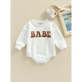 thumbnail image 3 of Baby Girls Boys Spring Romper 3 6 12 18M Long Sleeve O Neck Letter Print Casual Playsuit, 3 of 9