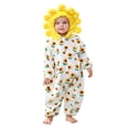 thumbnail image 2 of Toddler Kids Boys Girls Animal Fleece Romper Jumpsuit Teens Long Sleeve Thermal Outfit With Pocket Girls Soft Zipper Hooded Bodysuit Spring Comfortable Outwear Onesie Yellow 31-36 Months, 2 of 7