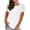 *White, variant on ClodeEU Women's Short Sleeve Crew Neck Tee, Solid Color Casual Loose T-Shirt Red,Women's Plus M