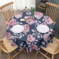 thumbnail image 3 of Pioneer Flower Floral Print Pattern Round Tablecloth 60"x60",Wrinkle Wipeable Table Cloth for Kitchen Dining Room Picnic Patio Party, 3 of 6