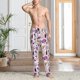 thumbnail image 2 of Fotbe Wine Pantalones de Pijama para Hombre, Pantalones de Dormir, Pantalones de Casa con Cintura Ajustable y Bolsillos-Medium, 2 of 6