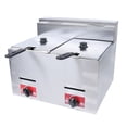 thumbnail image 3 of DENEST New Commercial Countertop Gas Fryer 2 Baskets Gas Fryer Stainless Steel Kitchen 12L, 3 of 12