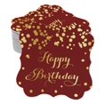 thumbnail image 1 of Inkdotpot Pack Of 100 Happy Birthday Paper Tags DIY Craft Bracket Shape Real Gold Foil Hang Tags, 1 of 6