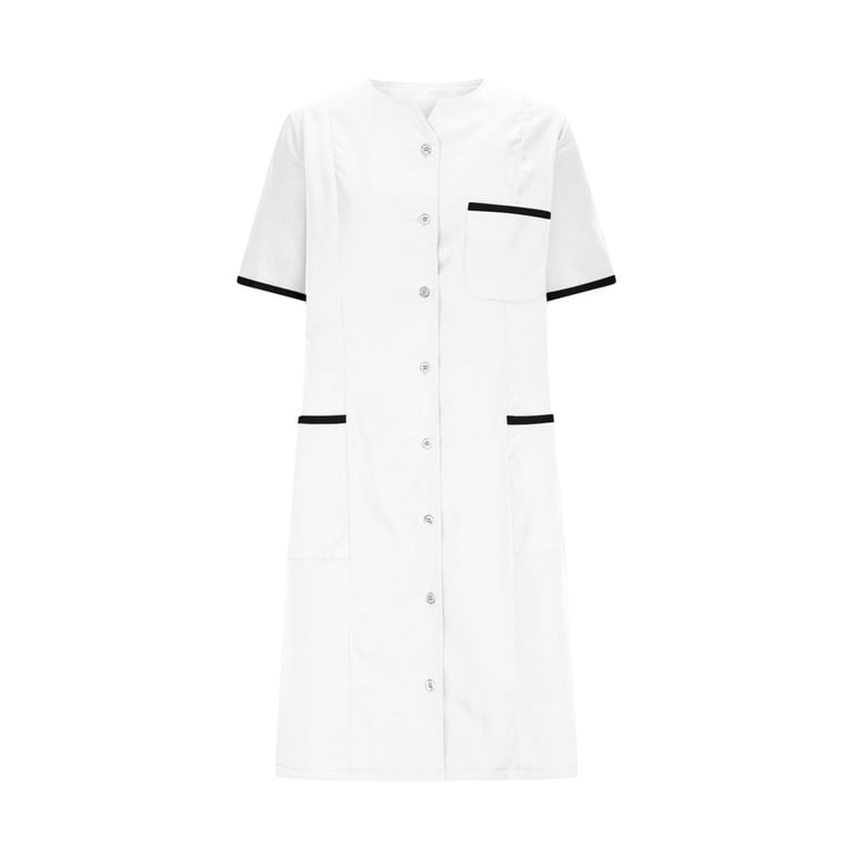 white scrub dress When youve found the perfect for your pinning ceremony you SHOUT IT FROM THE ROOFTOPS!  @pris.grams Back darts for a flattering fit Cherokee WorkWear Originals Zip Front