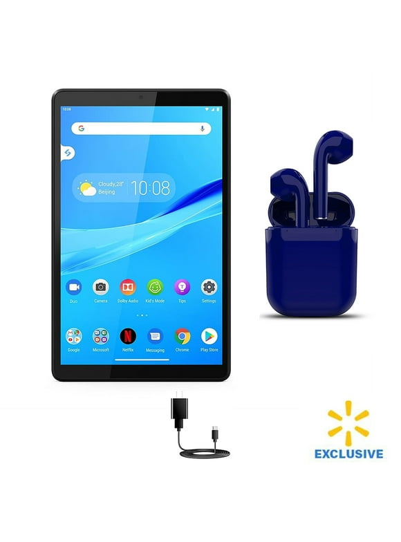 Restored | Lenovo Tab M8 | 8-inch | 16GB | Wi-Fi Only | Bundle: USA Essentials Bluetooth/Wireless Airbuds, Charger By Certified 2 Day Express
