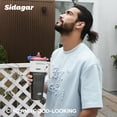 thumbnail image 3 of Sidagar 32 oz Stainless Steel Insulated Tumbler with Straw and Handle, Leakproof One-Touch Lid, Arctic White, 3 of 8