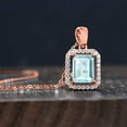 thumbnail image 4 of Gem Stone King 18K Rose Gold Plated Silver Pendant with 18 inch Chain Octagon Sky Blue Topaz Moissanite (2.94 Cttw), 4 of 4